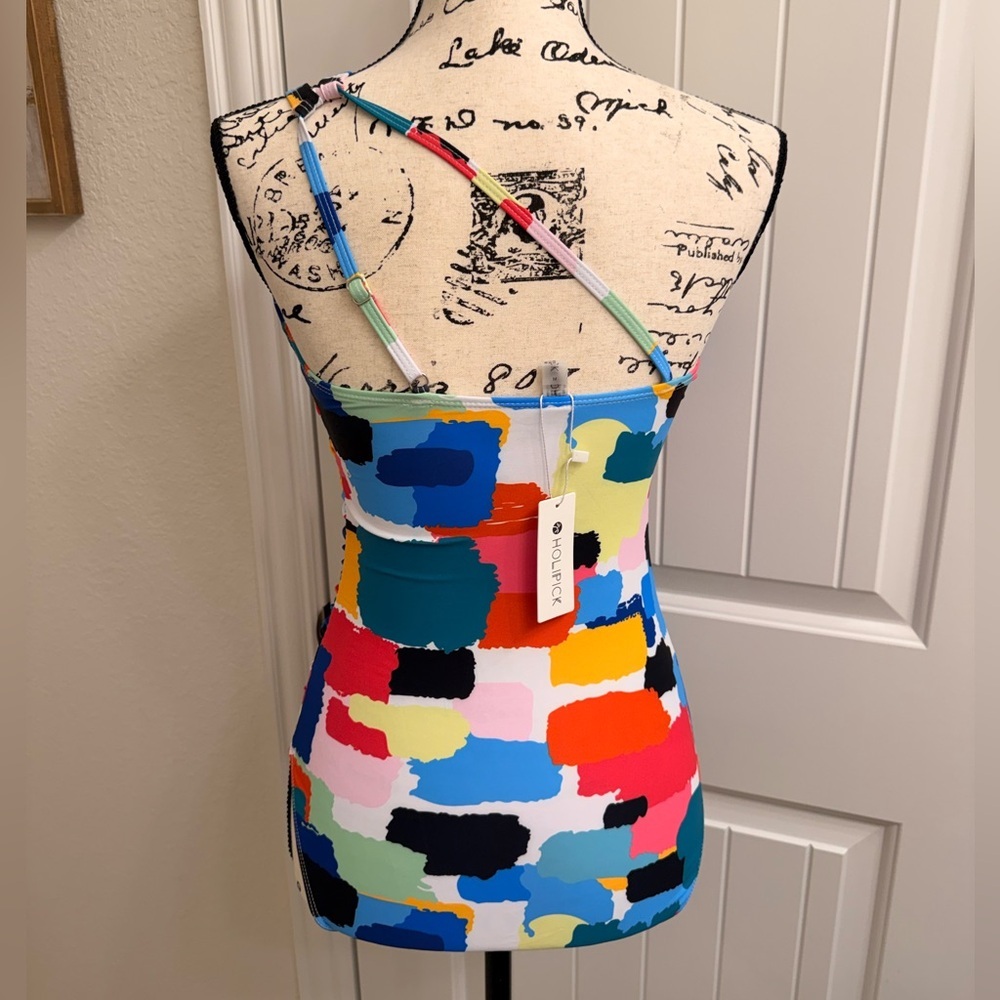 NWT-Holipick One-Shoulder Tummy Control Swimsuit sz M - Picture 6 of 12